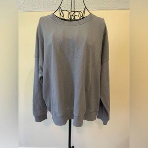 Pink republic classic crewneck Gray sweatshirt ribbed side panels size XL NWT